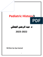 3 Pediatric history 2023#3 د عبدالرحمن الجعكي