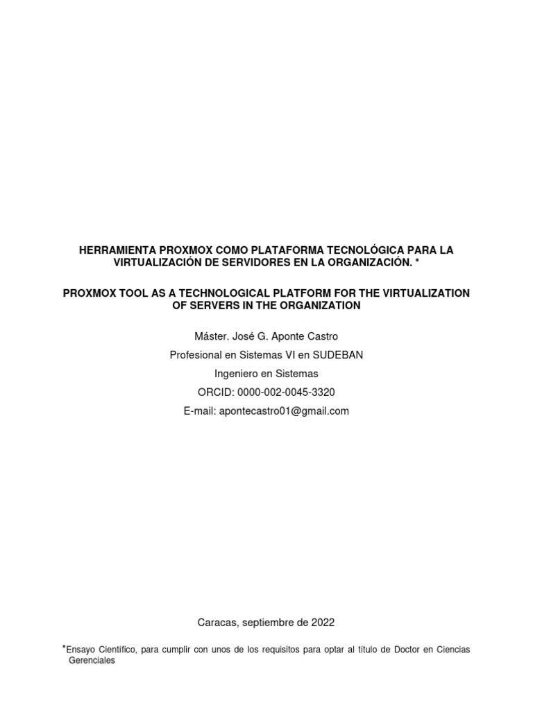 Articulo cientifico proxmox pdf m quina virtual software libre