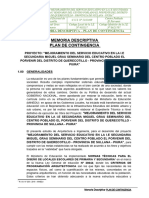 Memoria Descriptiva - Plan de Contingencia