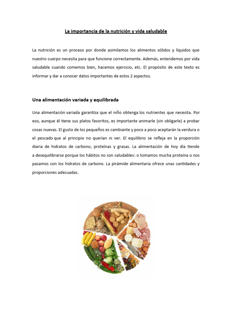Nutrición y Vida Saludable: Claves Esenciales | PDF | Nutrición | Dieta ...
