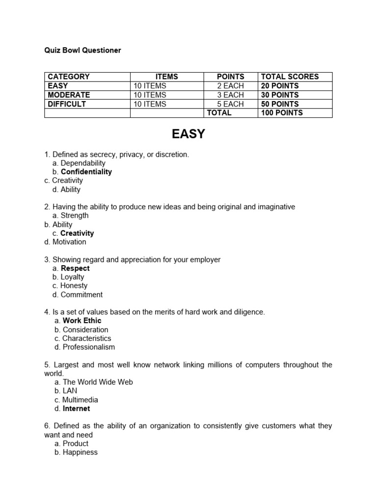 Questions | PDF
