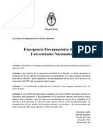 Emergencia Presupuestaria de Las Universidades Nacionales