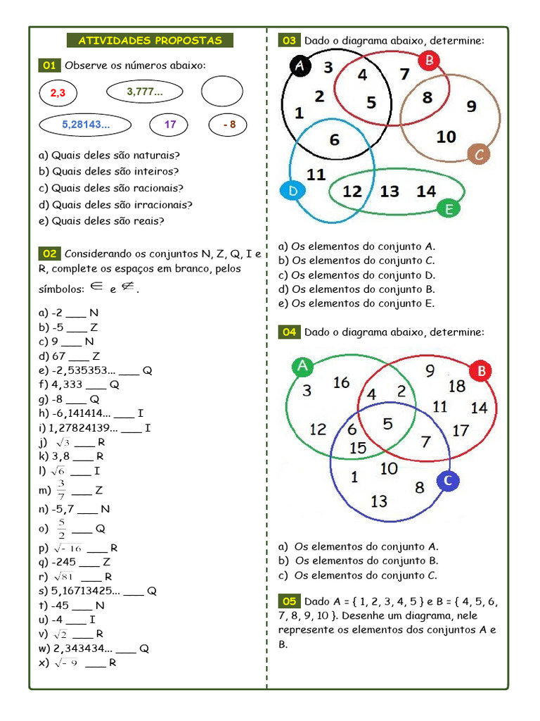 Exercícios de Conjuntos - 2024-4 | PDF