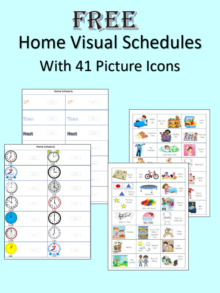With 41 Picture Icons: Home Visual Schedules | PDF