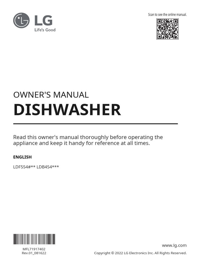 LG Dishwasher Manual PDF Dishwasher Water Heating