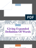 Giving Expanded Definition of Words