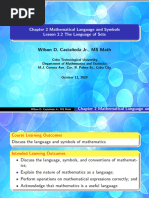 Lesson 2.2 Languge of Sets