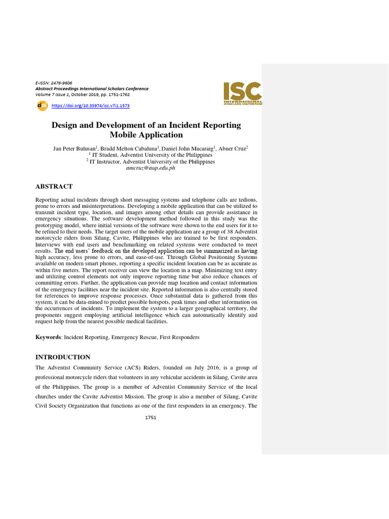 Mobile App for Incident Reporting | PDF | 9 1 1 | Software Prototyping