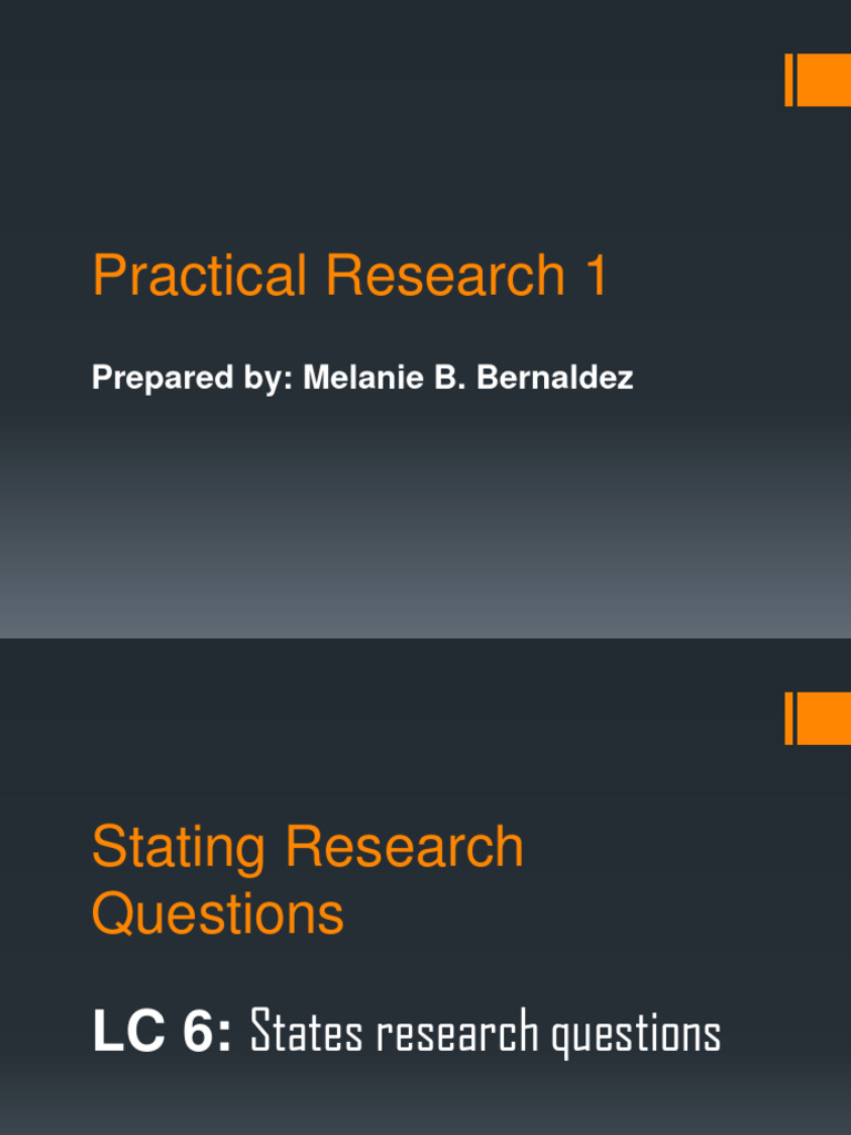 Lesson 2 Research Problem vs Research Questions | PDF | Adolescence ...