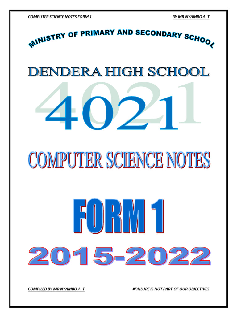 Computer Science Notes F1 | PDF | Printer (Computing) | Computer Data ...