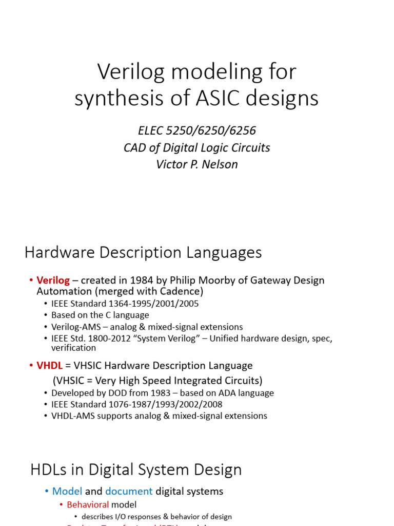 Verilog_Overview | PDF | Hardware Description Language | Computing