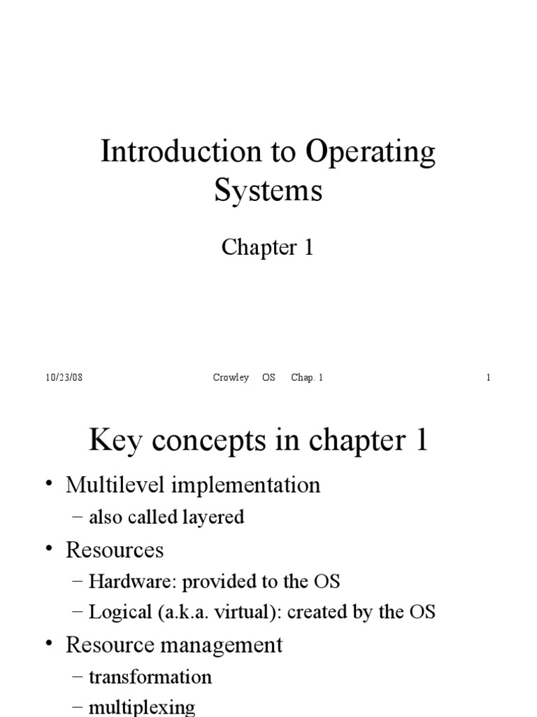 Chap 01 | PDF | Operating System | Input/Output