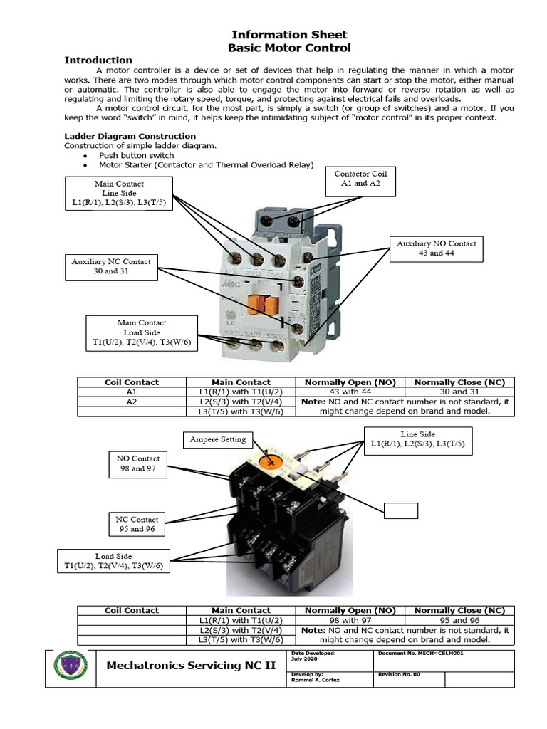 Motor Control Pdf Relay Switch