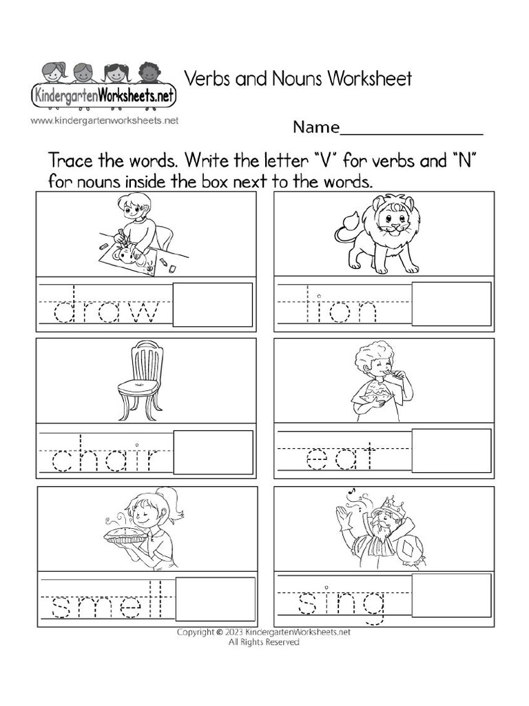verbs-and-nouns-worksheet-printable | PDF