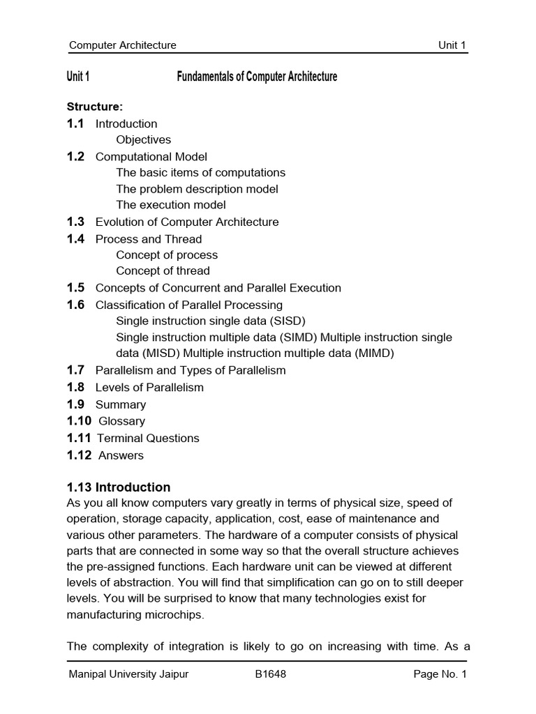 Computer architecture allclasses outline 1 99 pdf parallel