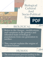 Biological Cultural and Socio Logical Evolution