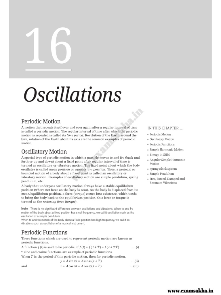Ch 16 Oscillation Pdf Oscillation Metrology