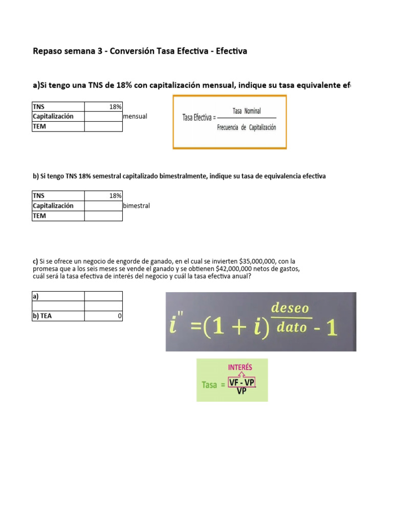 S04 Ejercicios en Clase | PDF | Inflación | Tasas de interés