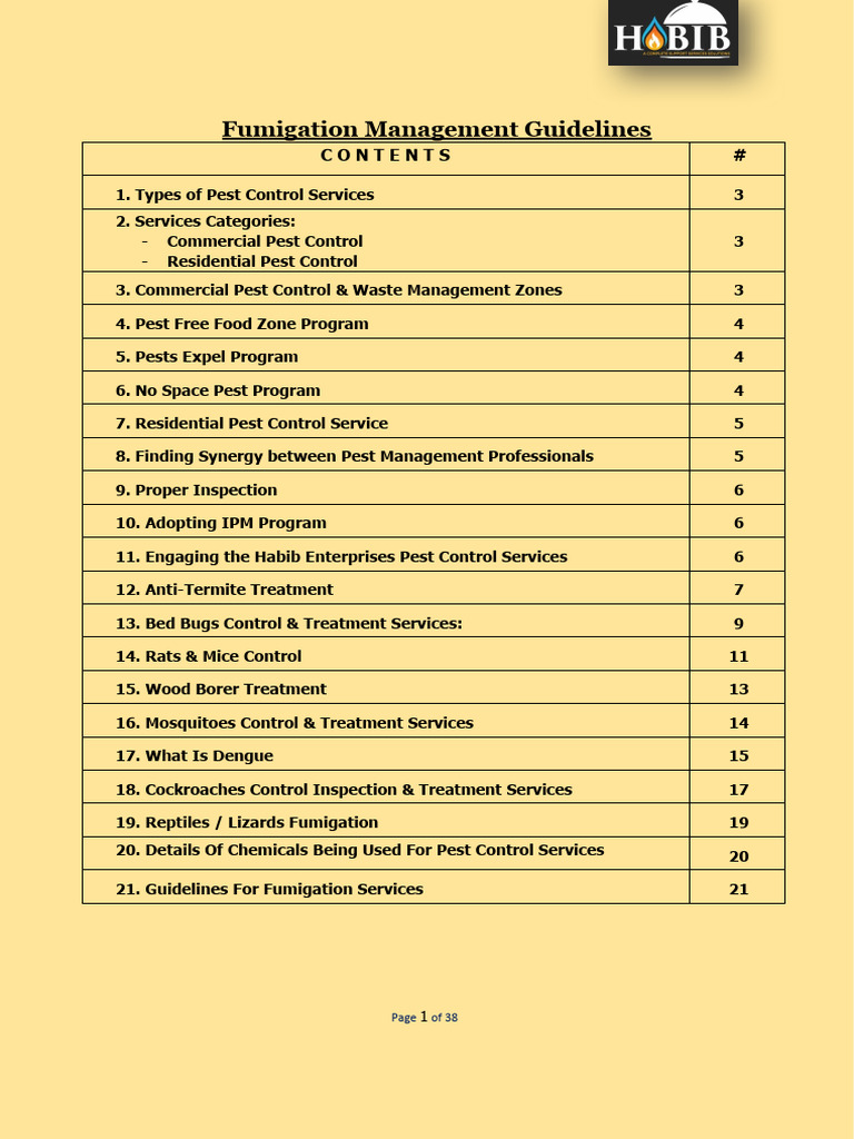 Fumigation Management Guidelines | PDF | Pest Control | Mosquito