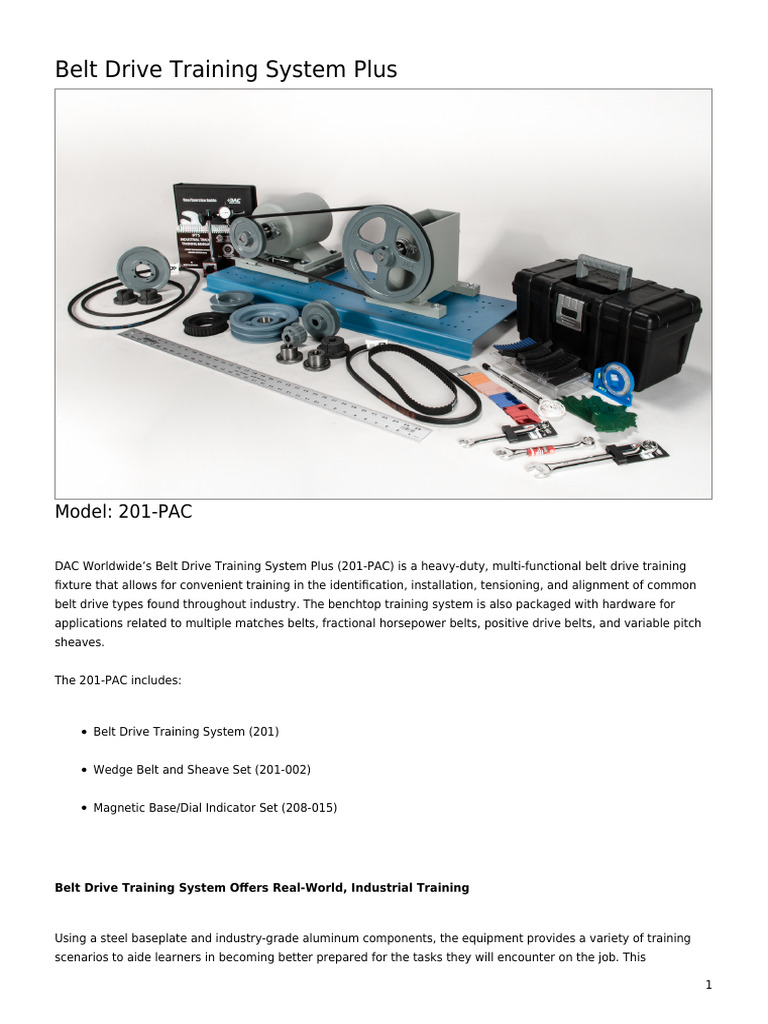 Belt Drive Training System Overview | PDF | Belt (Mechanical ...
