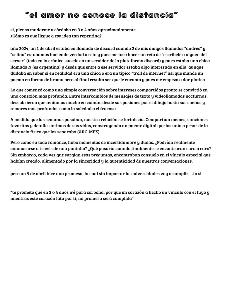 El Amor No Conoce La Distancia | PDF