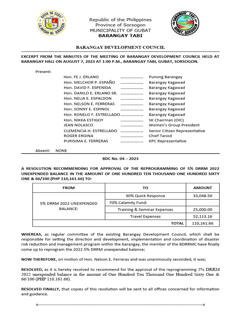Reprogramming 2022 DRRM Funds | PDF | Government