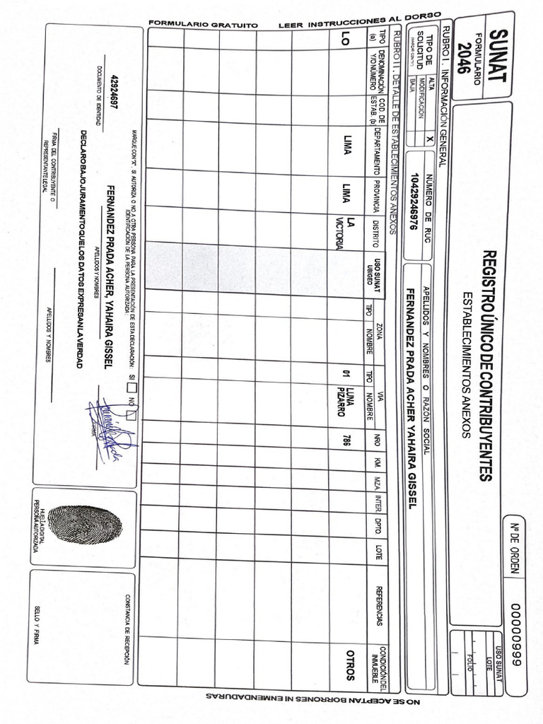 FORM.2046 - Establecimiento Anexos | PDF