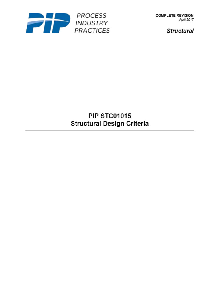 Pip STC-01015 Structural Design Criteria - 2017 | PDF