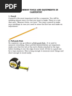 Carpenter Tool List | PDF