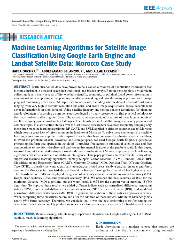 Machine Learning Algorithms For Satellite Image Classification Using ...