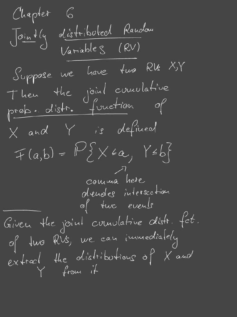 Lecture 1 Chapter 6 - Jointly Distributed RVs | PDF