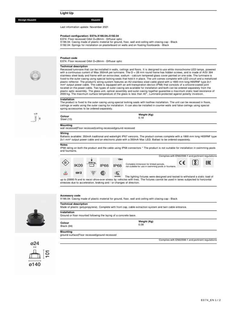 Light up product configuration e074 x190 04 x192 04 pdf building