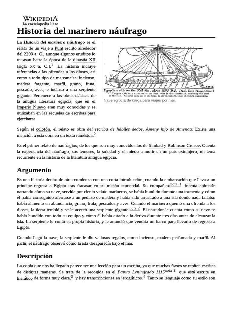 Historia_del_marinero_náufrago | PDF