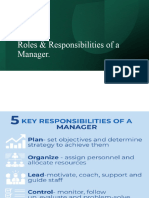 Roles and Responsibilites of a Mgr - Pillai