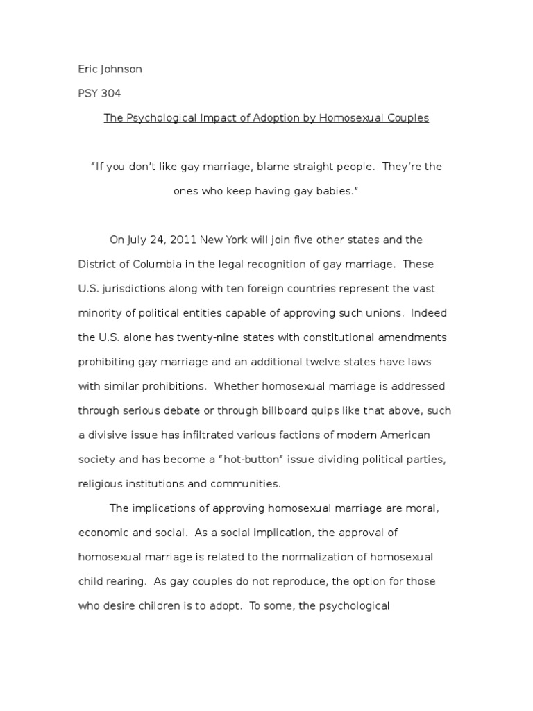 Gay adoptions essay image