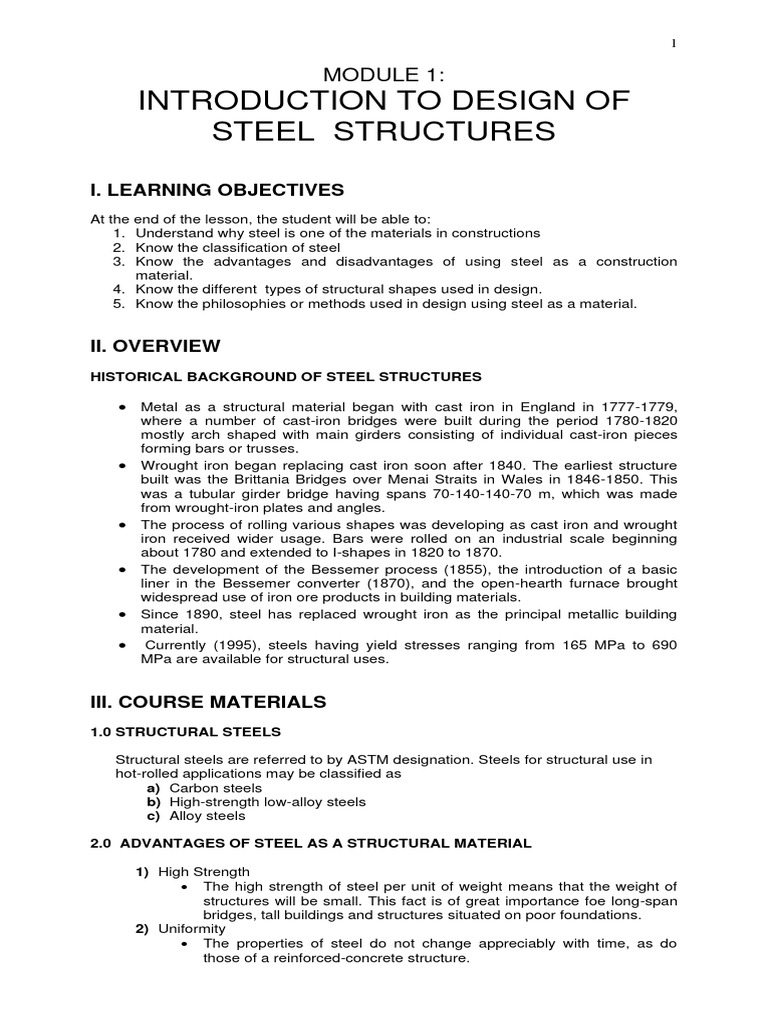 Introduction to Steel Structure Design | PDF | Strength Of Materials ...