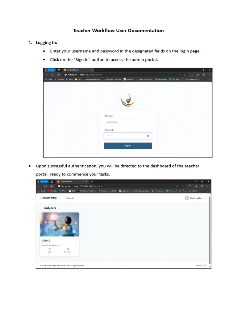 Teacher Portal Workflow Guide | PDF | Login | User (Computing)