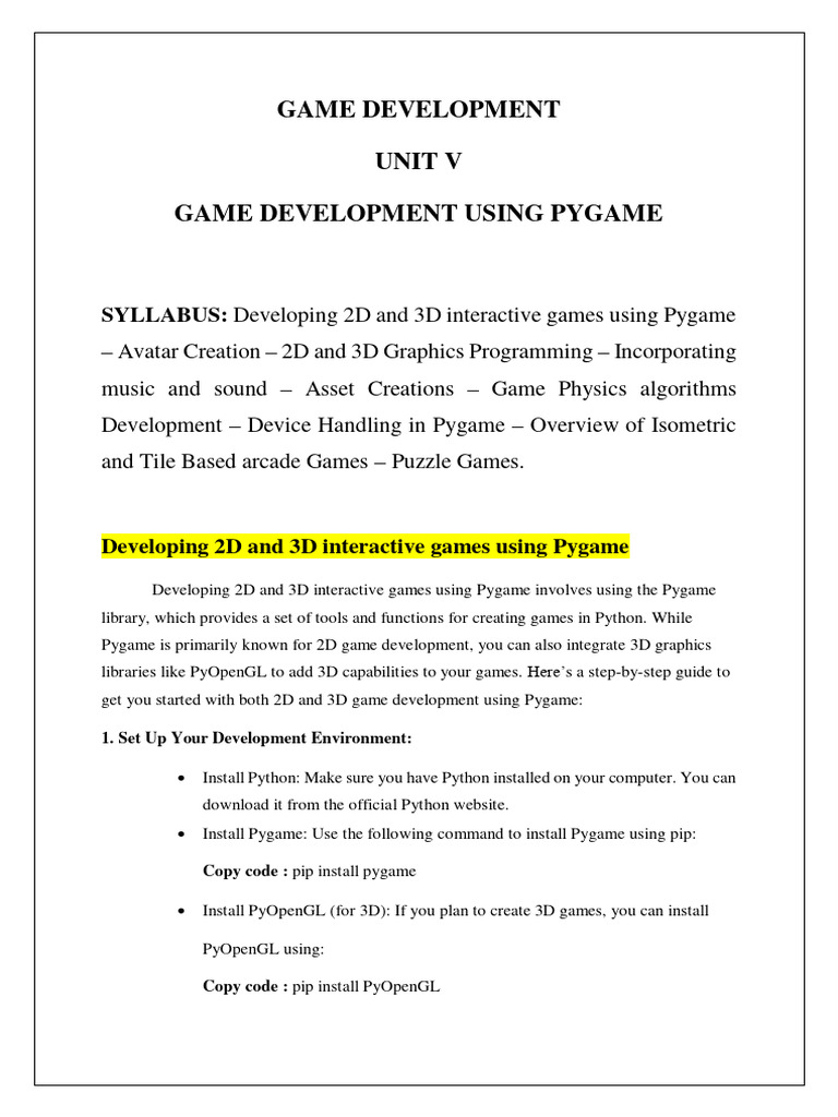 Game Development Unit 5 Download Free Pdf 3 D Computer Graphics