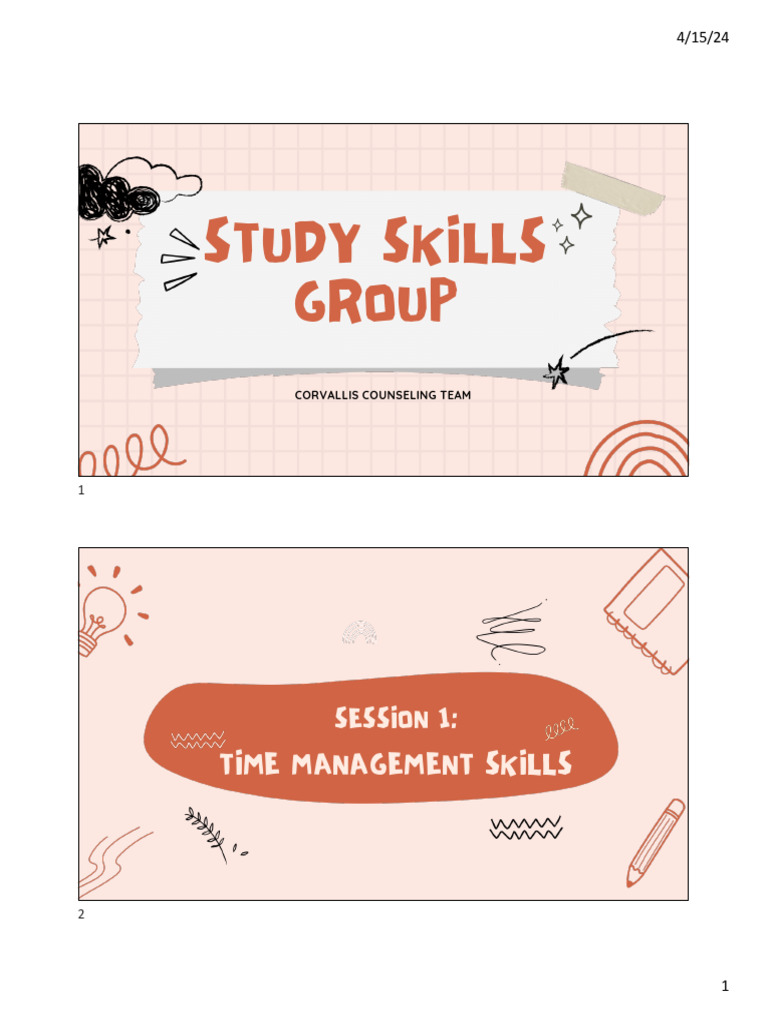 Time Management Skills Workshop Guide | PDF | Psychological Concepts ...