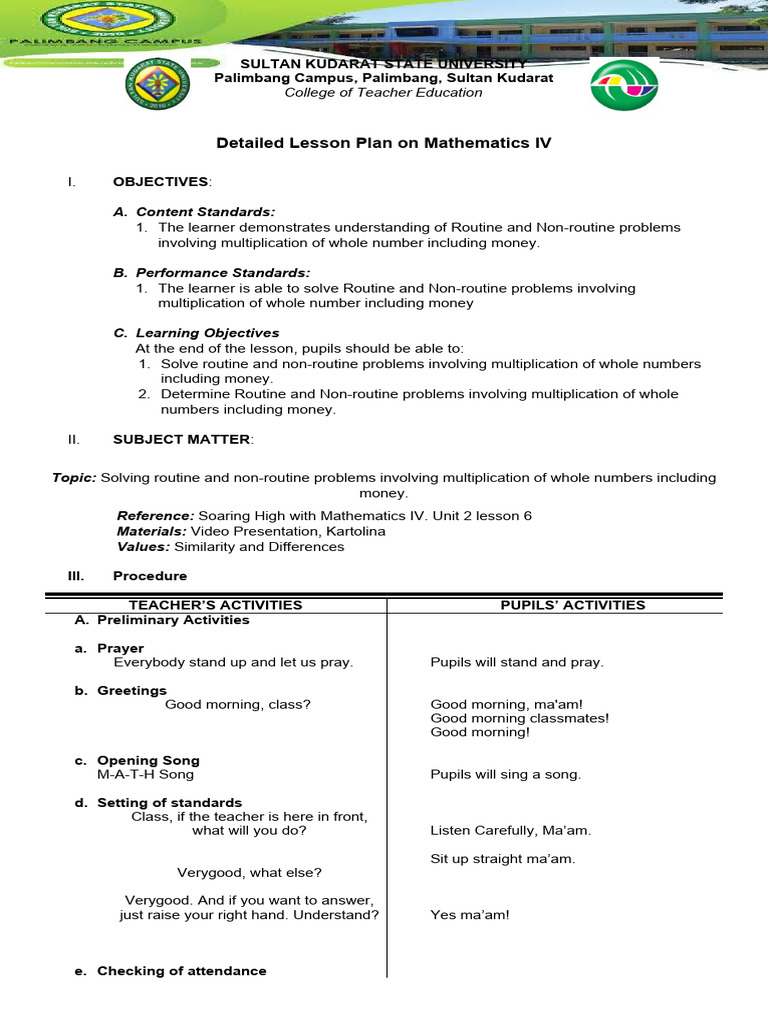 Kyllah's Lesson Plan - 110526 | PDF | Learning | Lesson Plan