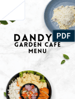 Menu Dandy's Garden Cafe