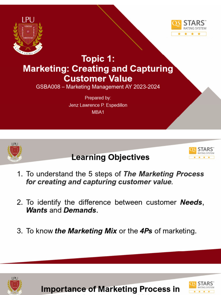 Marketing Process for Customer Value | PDF | Marketing | Customer