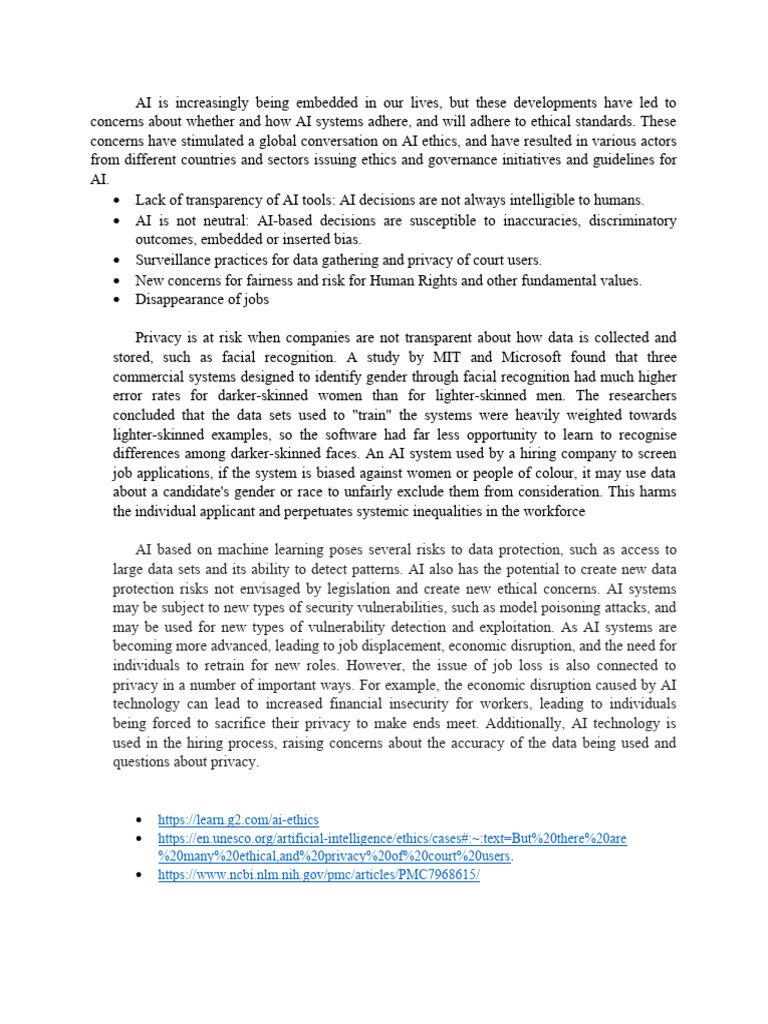 AI Ethics: Risks and Privacy Concerns | PDF | Artificial Intelligence ...