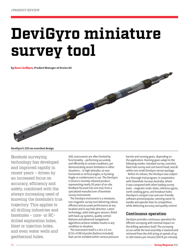DeviGyro: Advanced Borehole Survey Tool | PDF | Surveying | Drill