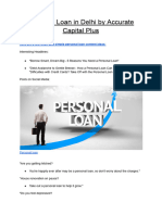 Personal Loan in Delhi by Accurate Capital Plus 