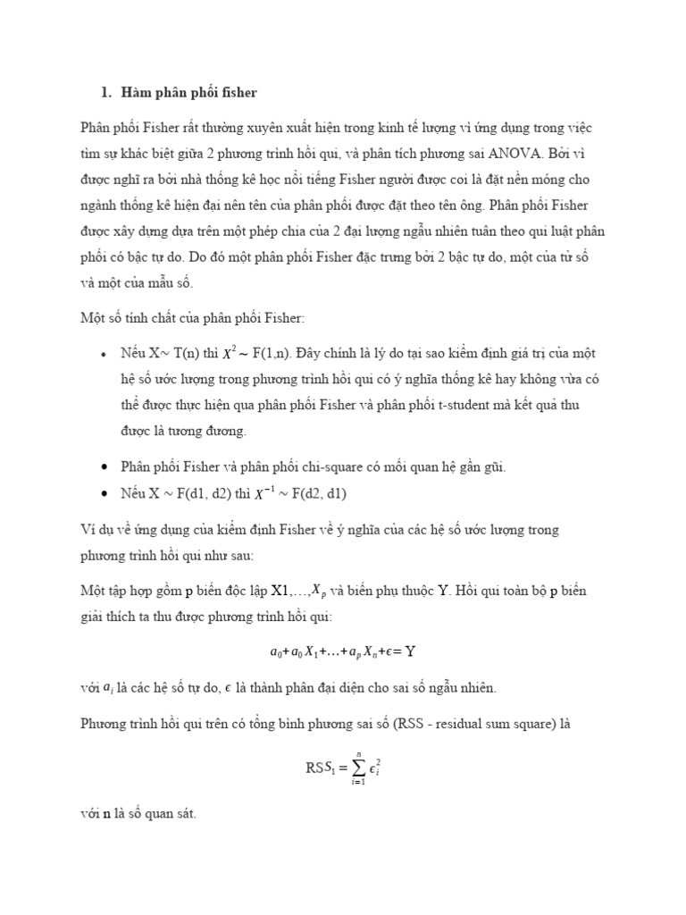 Hàm phân phối fisher | PDF