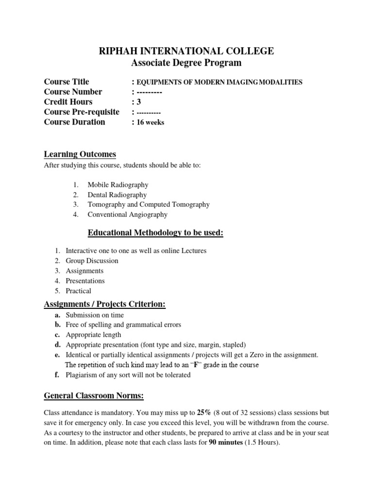 Modern Imaging Modalities Course Overview | PDF | Magnetic Resonance ...