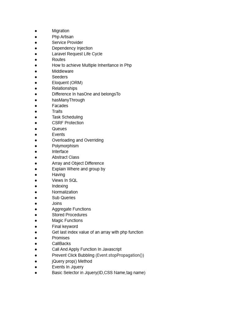 Comprehensive Guide to PHP & Angular Concepts | PDF | Java Script | Php