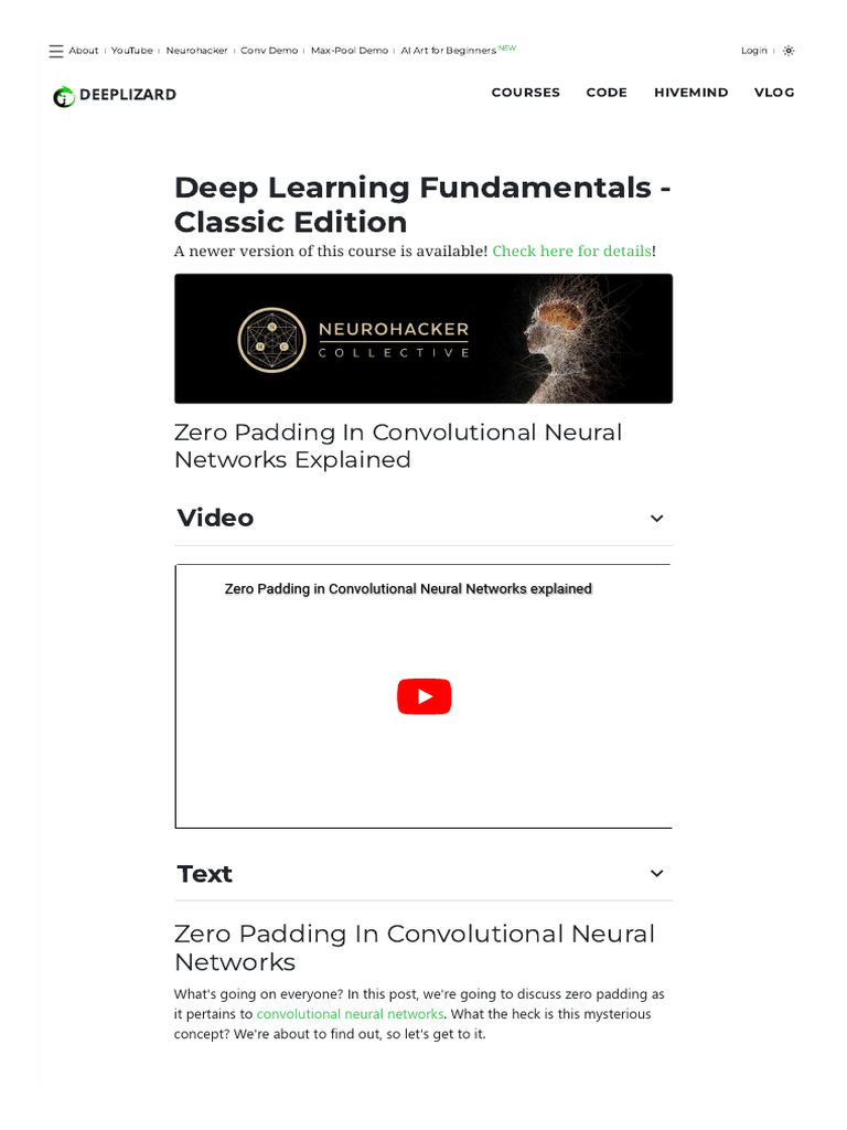 Zero Padding in Convolutional Neural Networks Explained - Unit 3 Deep ...