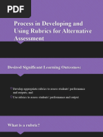 Process in Developing and Using Rubrics Fro Alternative Assessment